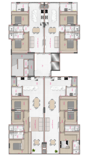 Planta humanizada total do Residencial Zenith